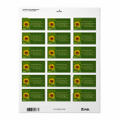 Gelbe Sonnenblume Adressaufkleber (Vorne)