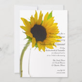 Gelbe Sonnenblume am Probe-Dinner der Weißen Hochz Einladung (Vorderseite)