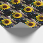 Gelbe Sonnenblume am Sonnenuntergang --- Geschenkpapier (Ecke)