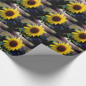 Gelbe Sonnenblume am Sonnenuntergang --- Geschenkpapier (Ecke)