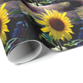 Gelbe Sonnenblume am Sonnenuntergang --- Geschenkpapier (Rolleneckpunkt)