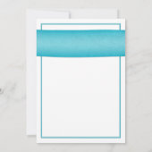 Gelbe Sonnenblume Aqua Ribbon Hochzeit Einladung (Rückseite)