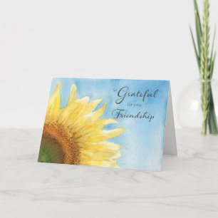 Gelbe Sonnenblume Aquarell Frohen Tag der Freundsc Karte