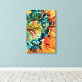 Gelbe Sonnenblume Aquarellmalerei Leinwanddruck (Insitu (Holzboden))