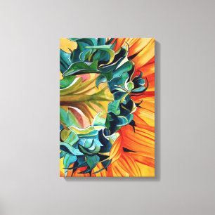 Gelbe Sonnenblume Aquarellmalerei Leinwanddruck