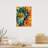 Gelbe Sonnenblume Aquarellmalerei Poster (Küche)