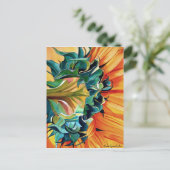 Gelbe Sonnenblume Aquarellmalerei Postkarte (Stehend Vorderseite)