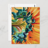 Gelbe Sonnenblume Aquarellmalerei Postkarte (Vorne/Hinten)