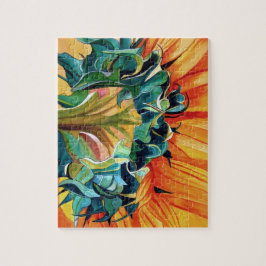 Gelbe Sonnenblume Aquarellmalerei Puzzle
