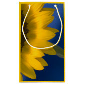Gelbe Sonnenblume auf blau Danke für Ihre Hochzeit Kleine Geschenktüte (Rückseite)