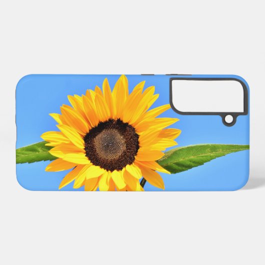 Gelbe Sonnenblume auf blauem Himmel Samsung Galaxy Hülle (Rückseite (Horizontal))