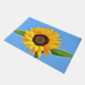 Gelbe Sonnenblume auf blauem Himmel - Sommer Fußmatte (Schrägansicht)