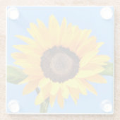 Gelbe Sonnenblume auf blauem Himmel - Sommer Glasuntersetzer (Rückseite)