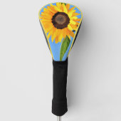Gelbe Sonnenblume auf blauem Himmel - Sommer Golf Headcover (Vorderseite)