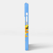 Gelbe Sonnenblume auf blauem Himmel - Sommer iPhone Hülle (Linke Seite)