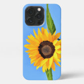 Gelbe Sonnenblume auf blauem Himmel - Sommer iPhone Hülle (Rückseite)