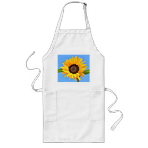 Gelbe Sonnenblume auf blauem Himmel - Sommer Lange Schürze