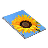 Gelbe Sonnenblume auf blauem Himmel - Sommer Notizblock (Rechte Seite)