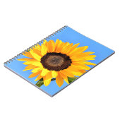 Gelbe Sonnenblume auf blauem Himmel - Sommer Notizblock (Linke Seite)