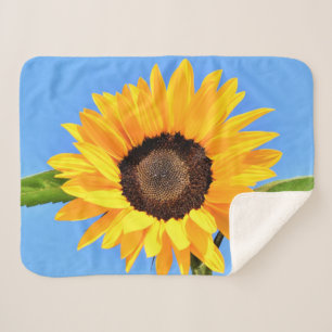 Gelbe Sonnenblume auf blauem Himmel - Sommer Sherpadecke