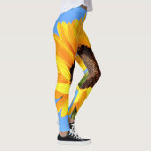 Gelbe Sonnenblume auf blauen Leggings (Rechts)