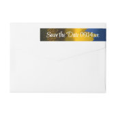 Gelbe Sonnenblume auf blauer Hochzeit Das Datum sp (Rückseite)