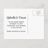 Gelbe Sonnenblume auf blauer Hochzeit Das Datum sp Ankündigungspostkarte (Rückseite)