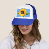 Gelbe Sonnenblume auf Blue Sky Trucker Hat Truckerkappe (Beispiel)