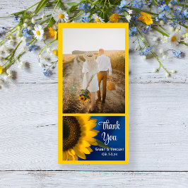 Gelbe Sonnenblume auf Blue Wedding Danke Foto
