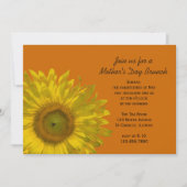 Gelbe Sonnenblume auf dem Brunch der orangen Mutte Einladung (Vorderseite)