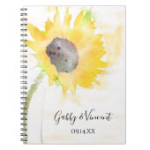 Gelbe Sonnenblume auf der Weißen Hochzeit Wasserfa Notizblock (Vorderseite)