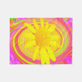 Gelbe Sonnenblume auf einem psychedelischen Swirl Fleecedecke (Vorderseite (Horizontal))