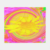 Gelbe Sonnenblume auf einem psychedelischen Swirl Fleecedecke (Vorderseite (Horizontal))