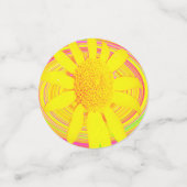 Gelbe Sonnenblume auf einem psychedelischen Swirl Konfetti (Klein Vorderseite)