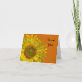Gelbe Sonnenblume auf Orange Danke