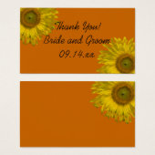 Gelbe Sonnenblume auf Orangen Gastgeschenk Hochzei (Vorne & Hinten)