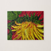 Gelbe Sonnenblume auf rotem Puzzlen Puzzle (Horizontal)