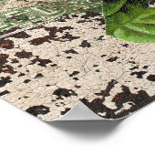 Gelbe Sonnenblume auf rustikalem Holzpaneel Poster (Ecke)