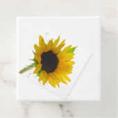 Gelbe Sonnenblume auf Weiß Geschenkanhänger (Beispiel)