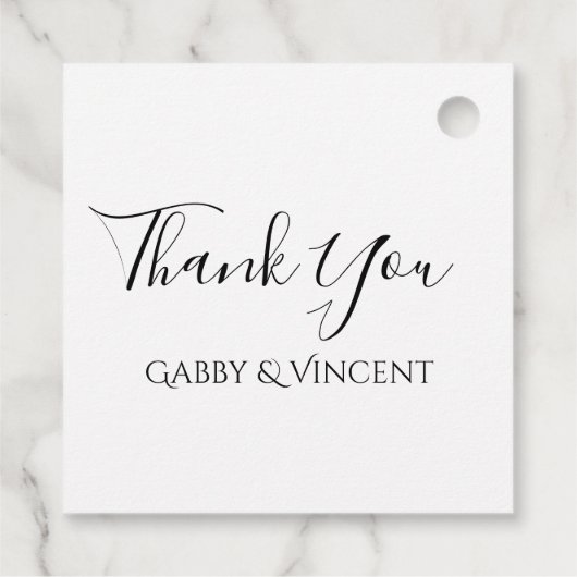 Gelbe Sonnenblume auf Weiß Geschenkanhänger (Rückseite)