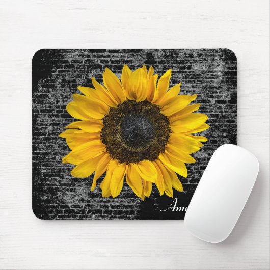 Gelbe Sonnenblume aus Ziegelstein Mousepad (Mit Mouse)