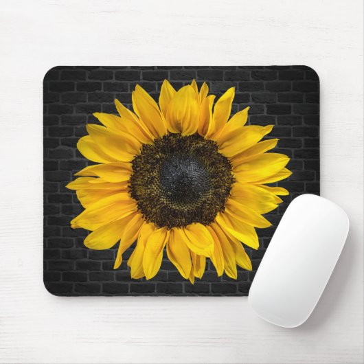 Gelbe Sonnenblume aus Ziegelstein Mousepad (Mit Mouse)