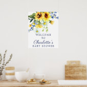 Gelbe Sonnenblume Babydusche Begrüßungszeichen Poster (Küche)