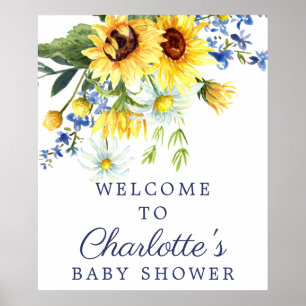 Gelbe Sonnenblume Babydusche Begrüßungszeichen Poster