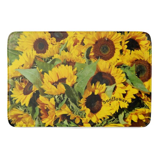 Gelbe Sonnenblume Badematte (Vorderseite)