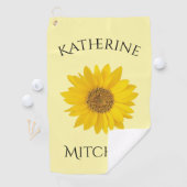 Gelbe Sonnenblume Benutzername Golfhandtuch (Insitu)