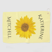 Gelbe Sonnenblume Benutzername Golfhandtuch (Horizontal)