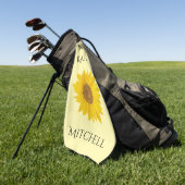 Gelbe Sonnenblume Benutzername Golfhandtuch (Gras)