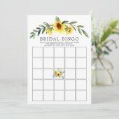 Gelbe Sonnenblume BINGO Brautparty Game Einladung (Stehend Vorderseite)