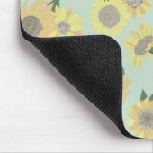 Gelbe Sonnenblume Blau Sei du Blumenmuster Mousepad (Ecke)